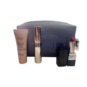 Christian Dior Blue Cosmetic Bag VIP Limited Novelty Gift Box w/ Makeup